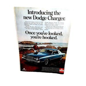 1976 Dodge Charger 1975 Vintage Magazine Print ad